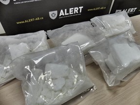 Five kilograms of cocaine with an estimated value of $500,000 is off the street after a traffic stop on the edge of the city, say police. (ALERT photo)