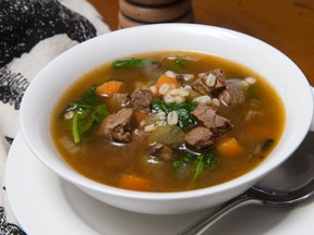 Beef, Barley and Kale Soup. (CRAIG GLOVER, The London Free Press)