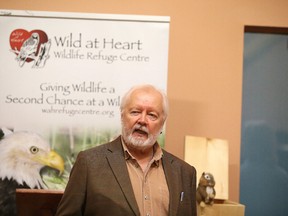 Rod Jouppi, president and founder of the Wild at Heart Refuge Centre, talks about  the direction of the centre at a volunteer appreciation night in Sudbury, Ont., on Wednesday, March 2, 2016. Gino Donato/Sudbury Star/Postmedia Network