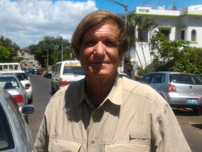 Blaine Gibson poses for a photo during an interview with the Associated Press in Maputo Mozambique Thursday March 3, 2016.  (AP Photo/Tom Bowker)