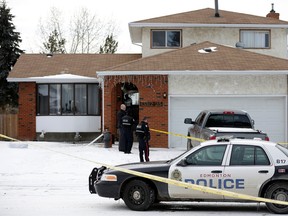 Police investigate a home invasion incident at 13312-25 Street Monday afternoon, February 29, 2016. Story by Trevor Robb. (PHOTO BY LARRY WONG/POSTMEDIA)