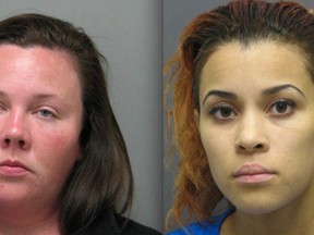 Sarah Jordan and Kierra Spriggs are convicted of cruelty in 'baby fight club'.(Prince William County Police)