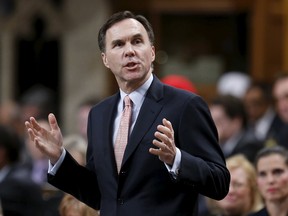 Finance Minister Bill Morneau speaks during Question Period in the House of Commons on Parliament Hill in Ottawa, Canada, February 22, 2016. REUTERS/Chris Wattie
