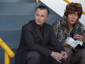 Actors Robert Carlyle and Emma Thompson are shown in a scene from "The Legend of Barney Thomson." THE CANADIAN PRESS/HO-Graeme Hunter