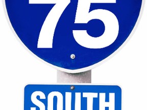 Interstate 75 sign.