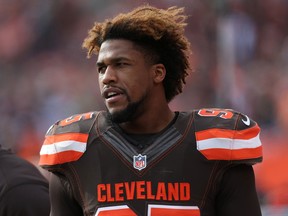 Cleveland Browns' Armonty Bryant watches during the first half of an NFL football game against the Cincinnati Bengals in Cleveland. (AP Photo/Ron Schwane, File)