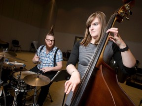 Western University Jazz Ensemble drummer Mark Swan and bassist Tara Sampson are about to sound the closing note on their careers with the campus ensemble. (CRAIG GLOVER, The London Free Press)