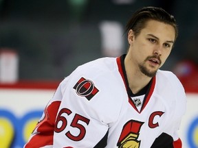 Senators defenceman Erik Karlsson comes into Saturday's game against the Maple Leafs with 57 assists. (AL CHAREST/POSTMEDIA NETWORK)