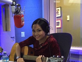 Jenny James in studio for the last Late Shift show with Joe Warmington