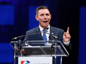Ontario Progressive Conservative Leader Patrick Brown delivers a speech at the Ontario Progressive Conservative convention in Ottawa on March 5, 2016. THE CANADIAN PRESS/Fred Chartrand