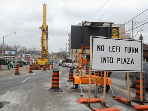 Ongoing construction on the Eglinton Crosstown LRT project snarls traffic along a section of Eglinton Ave. from Leslie Ave. to Bayview Ave. January 28, 2016. (Jack Boland/Toronto Sun)
