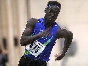 Matt Indome competes in the Boeing Indoor Classic, in Winnipeg.  Saturday, March 05, 2016.  Sun/Postmedia Network