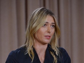 Maria Sharapova speaks to the media announcing a failed drug test after the Australian Open during a press conference March 7, 2016 at The LA Hotel Downtown. (Jayne Kamin-Oncea-USA TODAY Sports)
