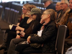 A group of Alberta horse racing supporters attend the final day of public consultations into Northlands' Vision 2020 at the Edmonton EXPO Centre on Monday, March 7, 2016. TREVOR ROBB/Postmedia Network