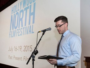 Intelligencer file photo
Jacob Cote, the organizer for local film festival Hollywood North, spoke to Quinte West council earlier this week. The festival, which launched in 2015, will be returning to local theatres this summer.