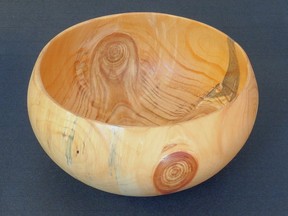 Wood artist Keith Notley crafted a bowl out of Barbara Wamboldt's former pine tree. Submitted photo.