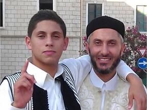 Owais Egwilla, left, Ottawa jihadist fighter, was killed in Libya. He is photographed with his father, former Ottawa cleric Abdu Albasset Egwilla.