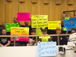 Concerned citizens filled the gallery at London city hall imploring council to decommission the Springbank Dam. Derek Ruttan/The London Free Press/Postmedia Network