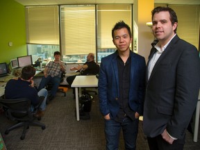 Albert Lai, left, who co-founded Big Viking Games with Greg Thompson, says new provincial funding will go toward a mobile version of its YoWorld game. (Free Press file)