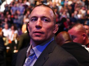 Former UFC fighter Georges St. Pierre was in attendance at UFC 196 at the MGM Grand Garden Arena in Las Vegas on Saturday, March 5, 2016. (Mark J. Rebilas/USA TODAY Sports)