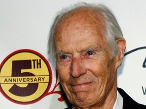 Music producer Sir George Martin arrives for the fifth anniversary celebration of "The Beatles LOVE by Cirque du Soleil" show at the Mirage Hotel and Casino in Las Vegas, Nevada June 8, 2011. REUTERS/Steve Marcus
