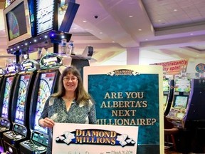 Sylvia Bennett was at the Enoch River Cree Resort & Casino, on the city's western edge, with her husband Dave and their friends on Friday, Feb. 26, when she hit the $1,000,023 jackpot on the Diamond Millions progressive slot machine. Supplied