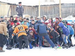 Nate and Boe Leslie, owners of Leslie Global Sports who grew up in Carman, hosted a nine-day hockey camp in Mongolia in February 2015.