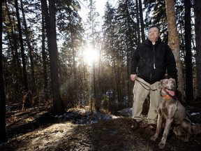 Matt Besko director of wildlife, policy with the provincial government, poses for a photo in Mill Creek Ravine, near 78 Avenue and 93 Street, in Edmonton on Wednesday, March 9, 2016. (David Bloom photo)