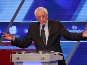 Democratic U.S. presidential candidate Senator Bernie Sanders speaks during the Univision News and Washington Post Democratic U.S. presidential candidates debate in Kendall, Florida March 9, 2016. REUTERS/Carlo Allegri