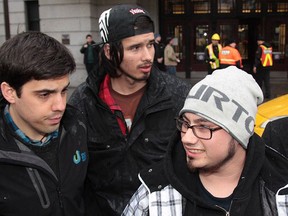 Charles Neil-Curly (white toque) and Jeremy Roy (black backwards hat). (Rob Kruyt/Vancouver Sun)