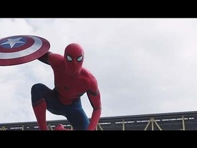 Spider-Man makes an appearance in the new Captain America: Civil War trailer. (YouTube screen shot)