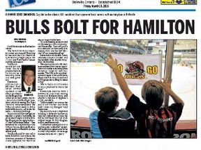 Intelligencer staff members won an Ontario Newspaper Award in Hamilton Saturday for coverage of Belleville’s loss of its OHL team, the Bulls, last year.