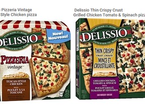 Nestle Canada says it's recalling one batch of "Vintage Tuscan Style Chicken" pizza and one batch of thin-crust pizza with tomato and spinach, both under the Delissio brand name.