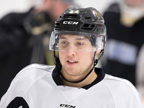 London Knights forward Owen MacDonald says his black eye, picked up in a game Sunday, ?looks bad-ass going into the playoffs.? (CRAIG GLOVER, The London Free Press)