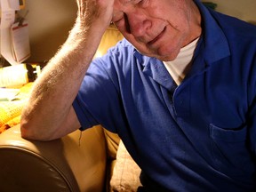 Kurt Haupt, 81, breaks down recalling how four dogs killed his dachshund in Centennial Park on Wednesday, March 9, 2016. (Craig Robertson/Toronto Sun)