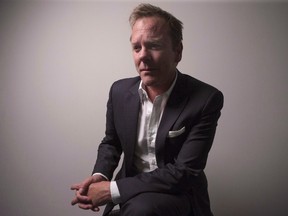 Actor Kiefer Sutherland is pictured in a Toronto hotel as he promotes "Forsaken" during the 2015 Toronto International Film Festival on Wednesday, Sept. 16, 2014. THE CANADIAN PRESS/Chris Young