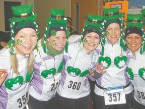 Shelly Segui, left, Sarah Leason, Hilary Root, Dindy Sigurdson, Sandy Andersen and Amy McWhirter appeared in their St. Patrick's Day best for the second Shamrock Shuffle run in 2013.
