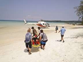 Caleb Reynolds is airlifted out of "Survivor: Kaôh Rōng."