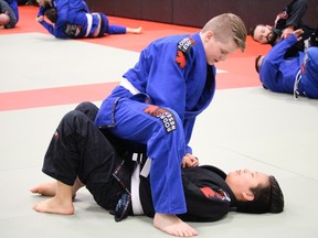 The Brazillian jiu-jitsu martial arts academy moved from its old location on Saskatchewan Avenue into Aerials Gymnastics’ old studio on South Avenue. The new, 5,500 square foot mat is one of the largest in Canada. - photo by Mitch Goldenberg