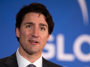 Prime Minister Justin Trudeau speaks at the Canada 2020 and the Center for American Progress luncheon gathering in Washington, Friday, March 11, 2016.  (AP Photo/Manuel Balce Ceneta)