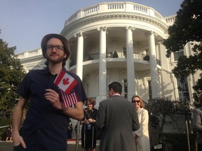 Kingston native Wyatt Scott, who is in his fourth year at Gallaudet University in Washington, was invited to see the prime minister’s arrival at the White House in Washington this week. (Supplied photo)