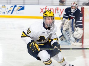 Jets prospect Kyle Connor finds himself right in the thick of the chase for the Hobey Baker Award, given annually to the top player in NCAA men's hockey. (Handout)