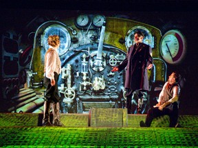 From left: Marie-Eve Perron as Claire Aronnax, Richard Clarkin as Captain Nemo and Andrew Shaver as Jules in a scene from Twenty Thousand Leagues Under the Sea. Derek Ruttan/The London Free Press/Postmedia Network