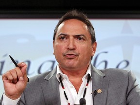 Assembly of First Nations National Chief Perry Bellegarde is shown at a news conference in Ottawa Wednesday, September 2, 2015. (THE CANADIAN PRESS/Fred Chartrand)