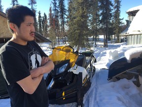 This photo provided by KTUU shows Arnold Demoski, who was charged with colliding his snowmobile with Iditarod trail sled dog race teams Saturday, March 12, 2016, near Nulato, Alaska. Demoski, 26, of Nulato, was arrested on suspicion of assault, reckless endangerment, reckless driving and multiple counts of criminal mischief. (Kyle Hopkins/KTUU.com via AP)