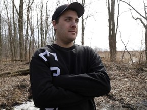 Chris Partridge, 29, is shown here near his home in Bayside on Saturday. Partridge spends his spare time tracking severe weather in the province and sharing information through his Ontario Storm Tracker Facebook page and website.