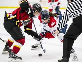 Only hours before the puck dropped for the Canadian Women Hockey League’s Clarkson Cup final Sunday, the rival United States-based National Women’s Hockey League tried to steal the thunder. (Kirstin Endemann, Postmedia Network)