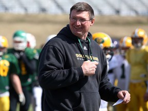 U of A Golden Bears football head coach Chris Morris recognizes the sweeping reach of recruiting athletes across the country, but is focused on keeping Alberta's top prospects in their own province. (File)