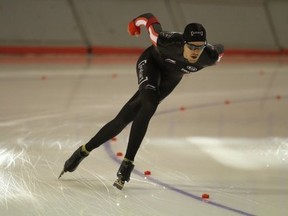 Lucknow native Hamish Black came to long-track speed skating much later than most but he’s giving it all he’s got to make the 2018 Canadian Olympic Team. (Photo by Bill Christ)
