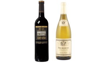 (Left) Marques de Carrion 2009 Antaño Reserva  and Louis Jadot 2014 Bourgogne Chardonnay Burgundy, France.